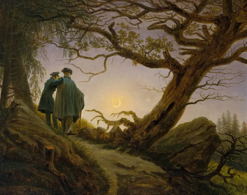 Two Men Contemplating the Moon, Caspar David Friedrich