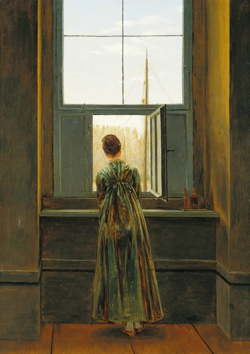 Kvinna vid fönstret av Caspar David Friedrich