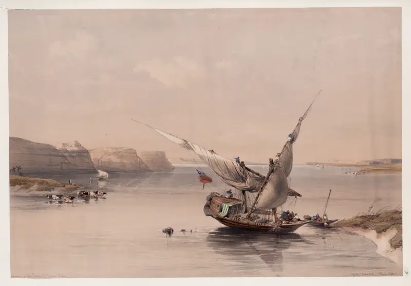 Approach to the Fortress of Ibrim. av David Roberts