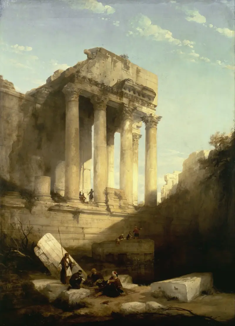 Baalbek, ruiny świątyni Bachusa, David Roberts