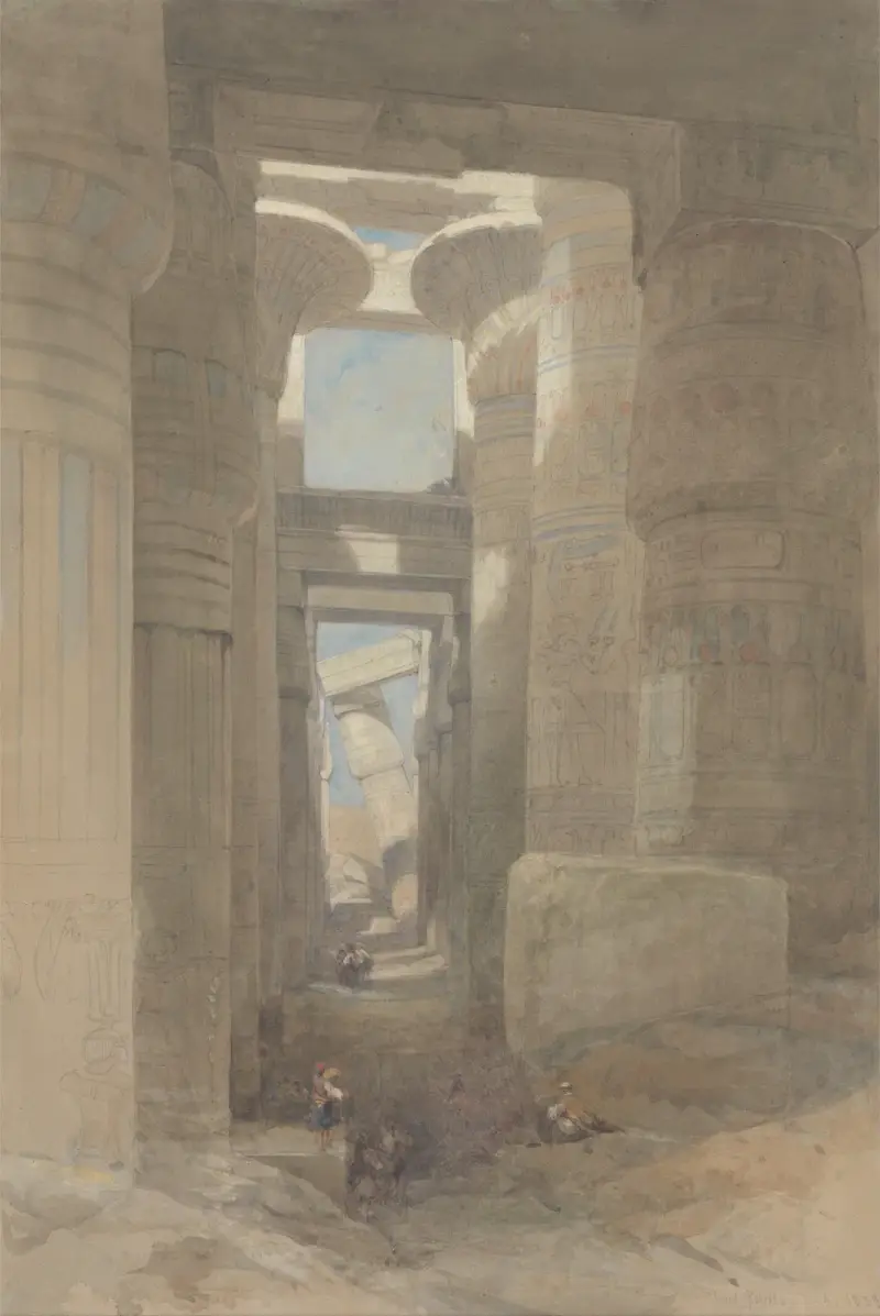 Det stora Amontemplet i Karnak, hypostylhallen av David Roberts