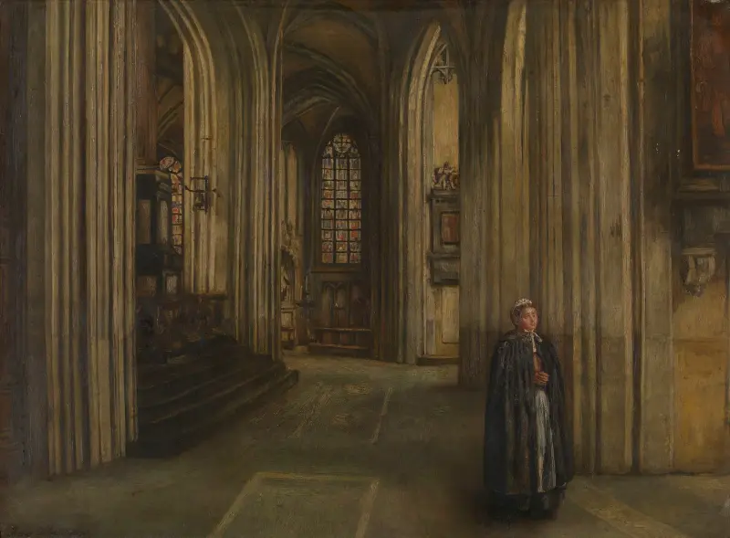 Kyrkointeriör av Henri de Braekeleer
