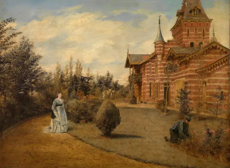 Gustave Coûteaux hus på landet av Henri de Braekeleer