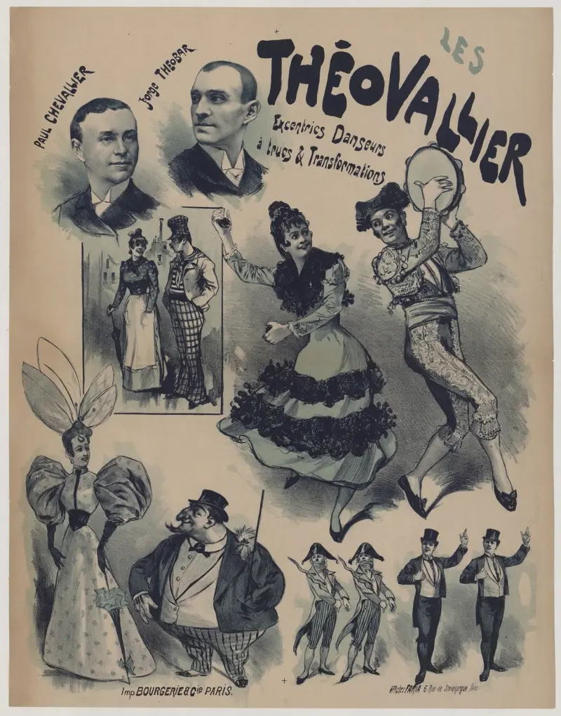 Les Théovallier, Paul Chevallier, Jorge Theobar – excentriska dansare med trick och förvandlingar av Cândido de Faria