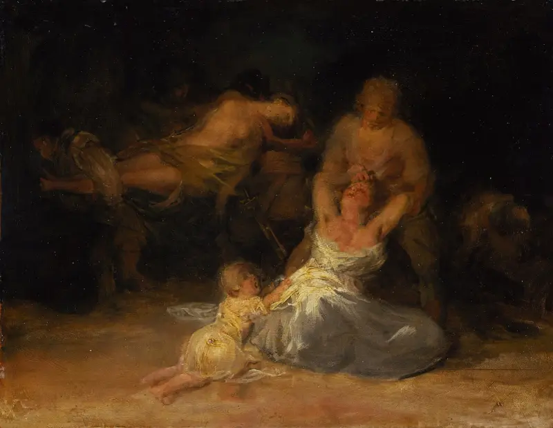 Våldshandling mot två kvinnor av Francisco de Goya