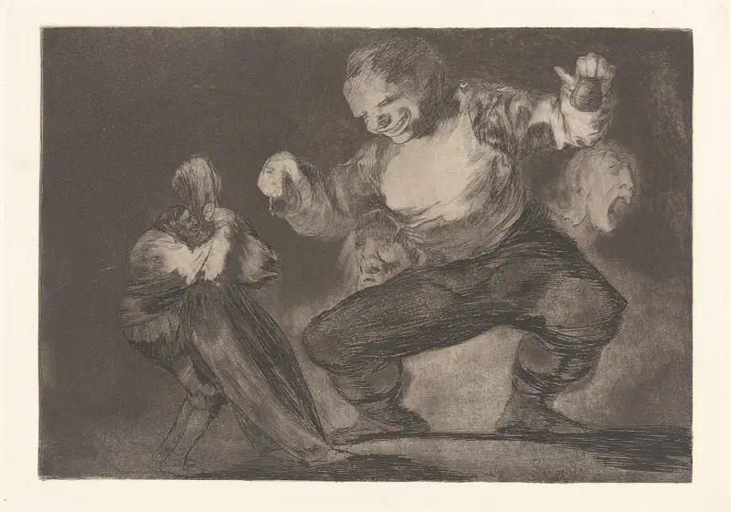 After Vice Comes Fornication [Simpleton] (Tras el Vicio Viene el Fornicio [Bobalicón]) av Francisco de Goya