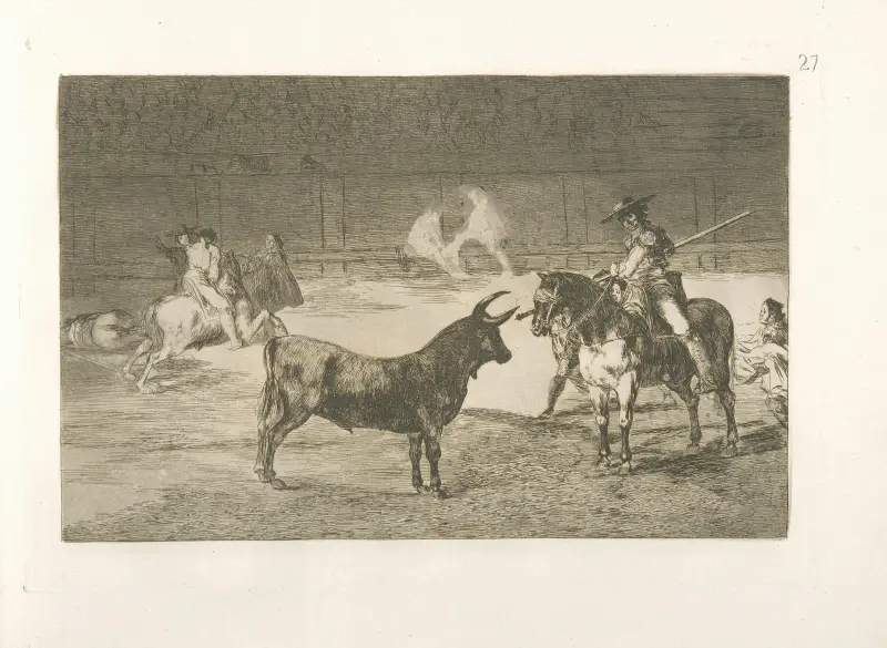 El Cid Campeador stångar en annan tjur av Francisco de Goya