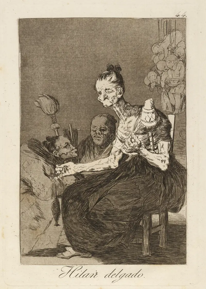 Hilan delgado. (Sie spinnen fein.) von Francisco de Goya