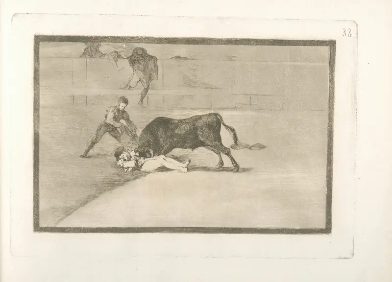 Pepe Illos olyckliga död på Madrids torg av Francisco de Goya