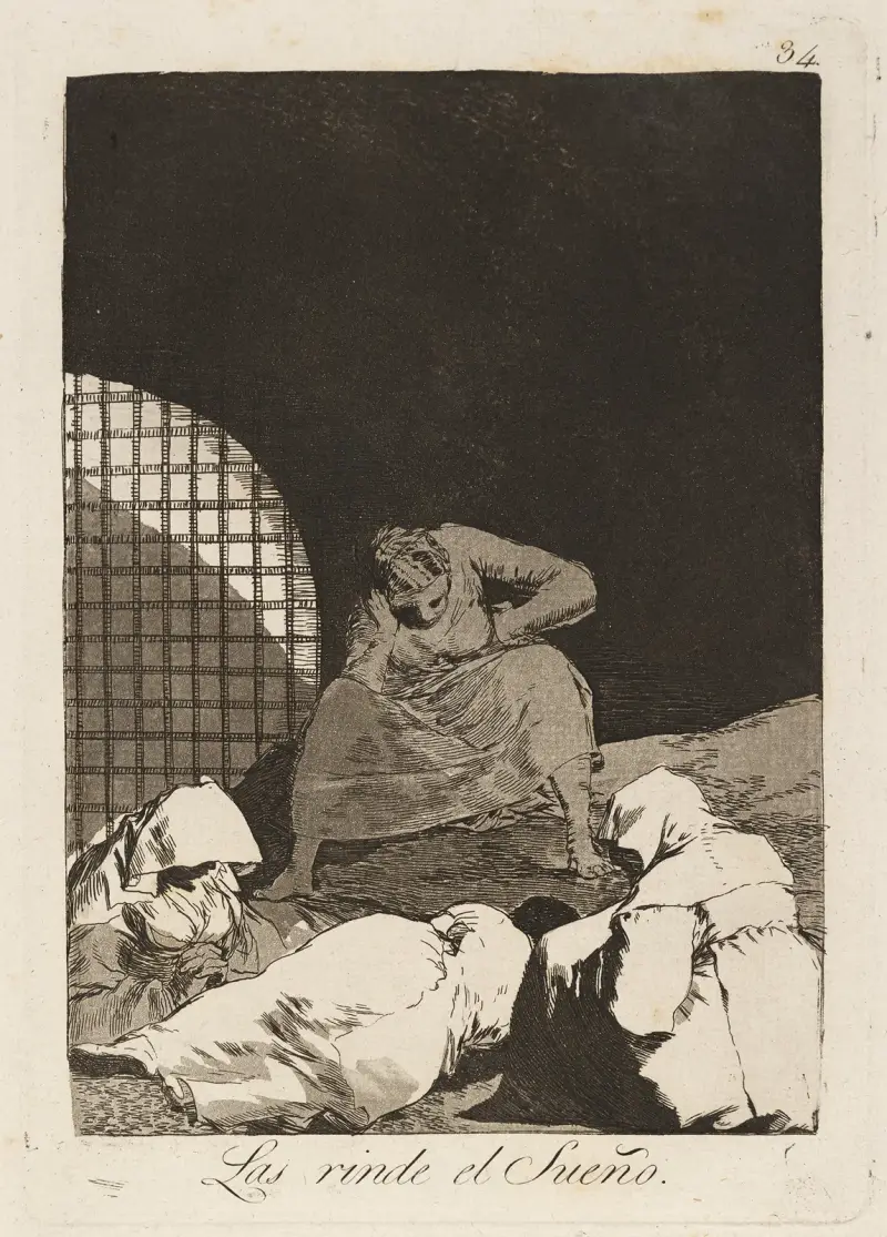 Las rinde el Sueño. (Sleep overcomes them.) av Francisco de Goya