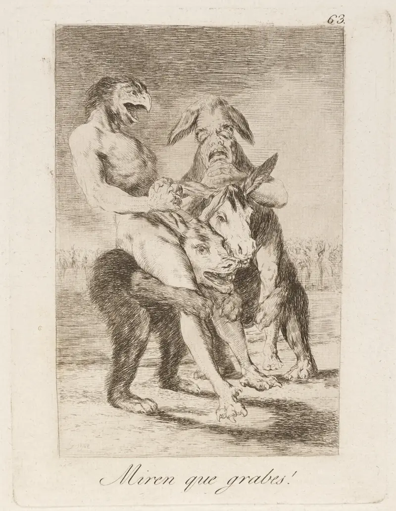 Miren que grabes! (Look how solemn they are!) av Francisco de Goya
