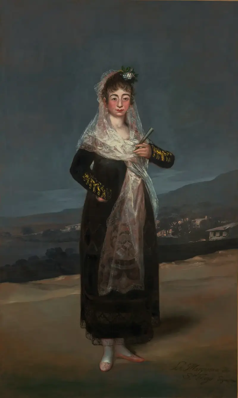 Porträtt av markisinnan de Santiago av Francisco de Goya