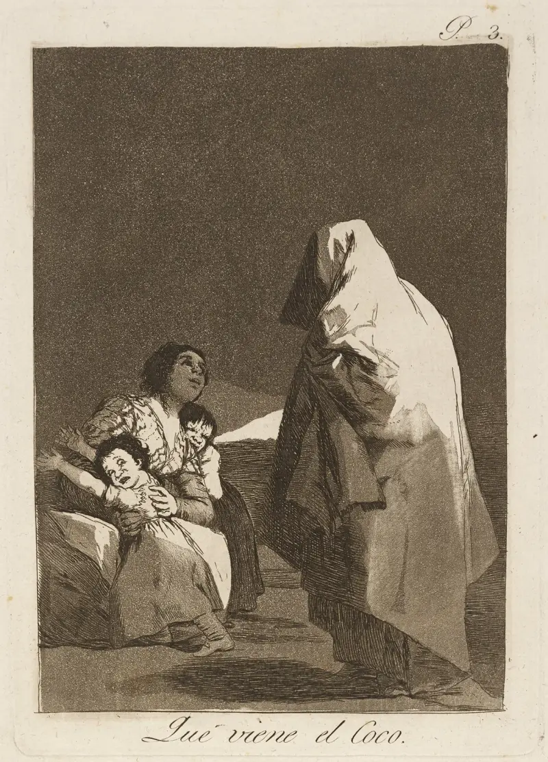 Que viene el Coco. (Here comes the bogey-man.) av Francisco de Goya