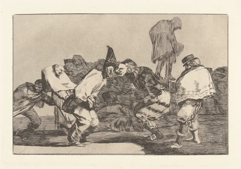 Gläd dig, karneval, i morgon är du aska [Karnevalens dårskap] av Francisco de Goya
