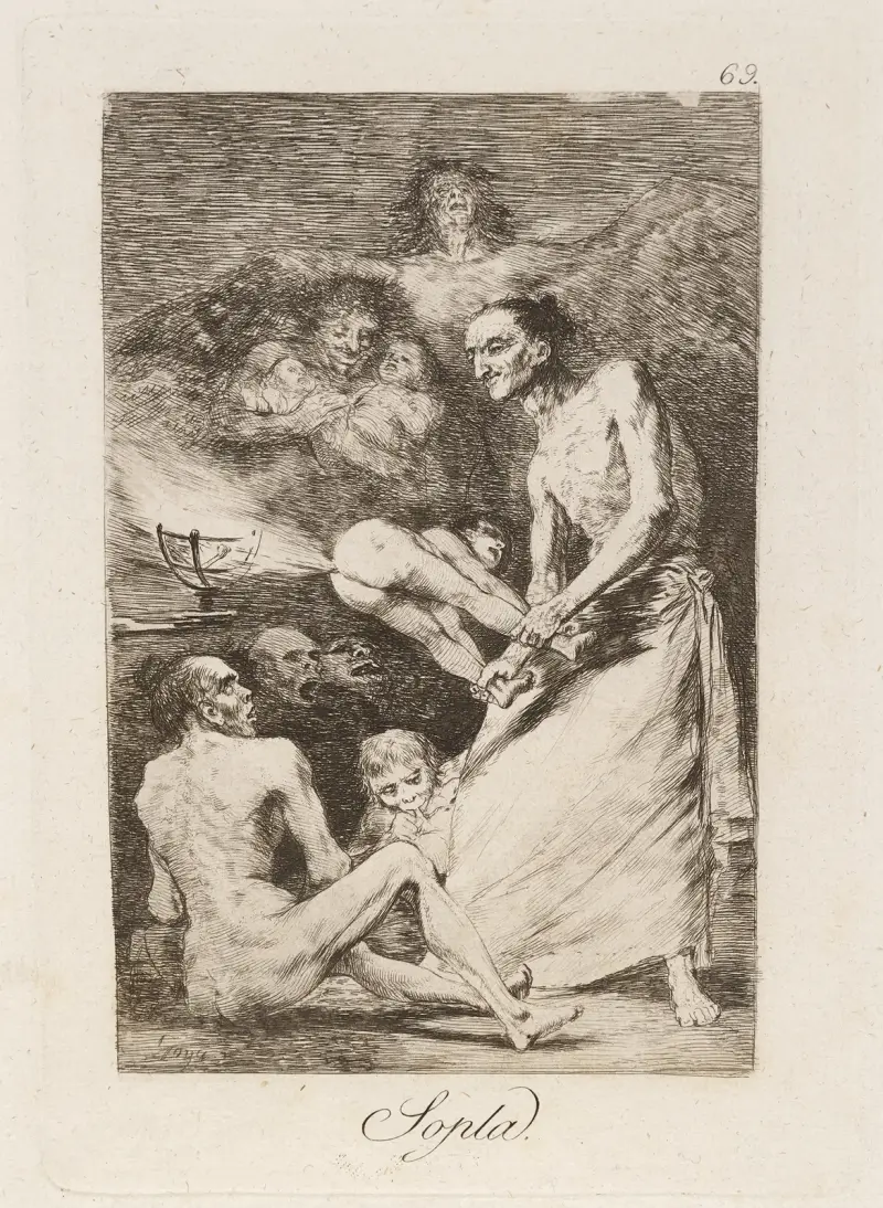 Sopla. (Blow.) av Francisco de Goya