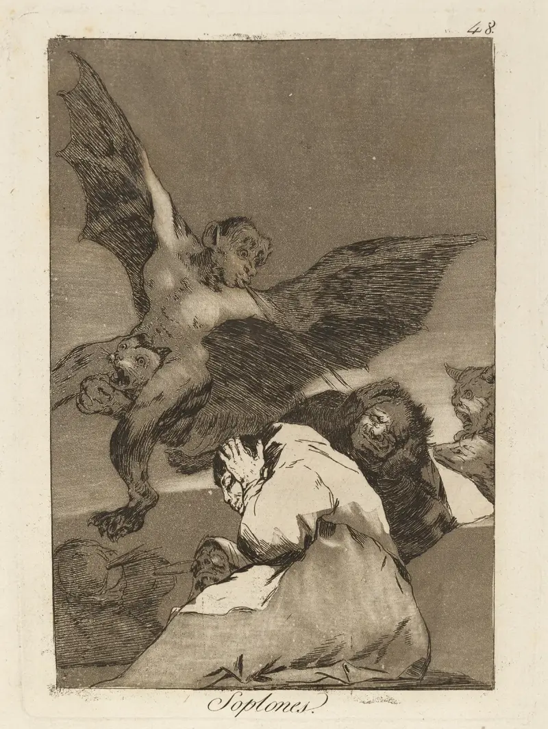 Soplones. (Tale-bearers—Blasts of wind) av Francisco de Goya