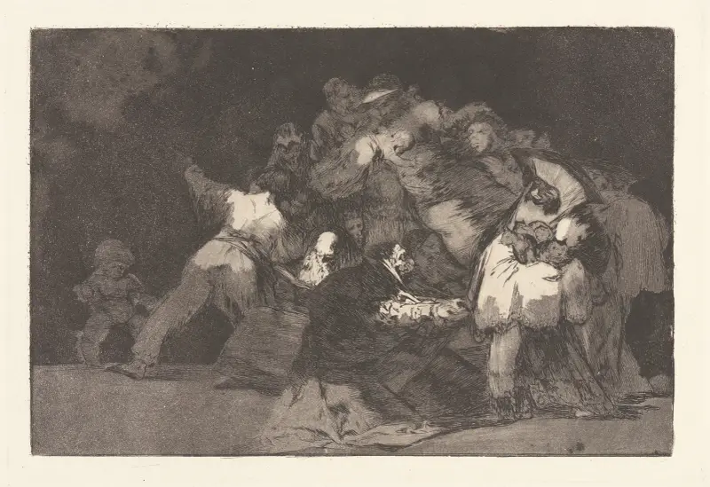 The Claws of a Cat and the Dress of a Devotee-Similar to Vice Is Often Clothed in Virtue’s Habit [General Folly] (Unas de Gato y Habito de Beato [Disparate General]) von Francisco de Goya