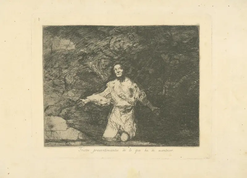 Sorgliga föraningar om vad som ska hända av Francisco de Goya