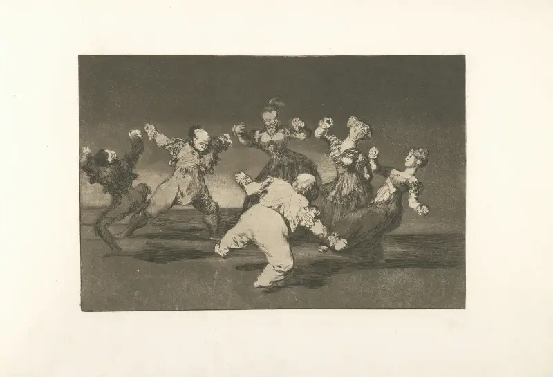 Tre majos och tre majas som dansar av Francisco de Goya