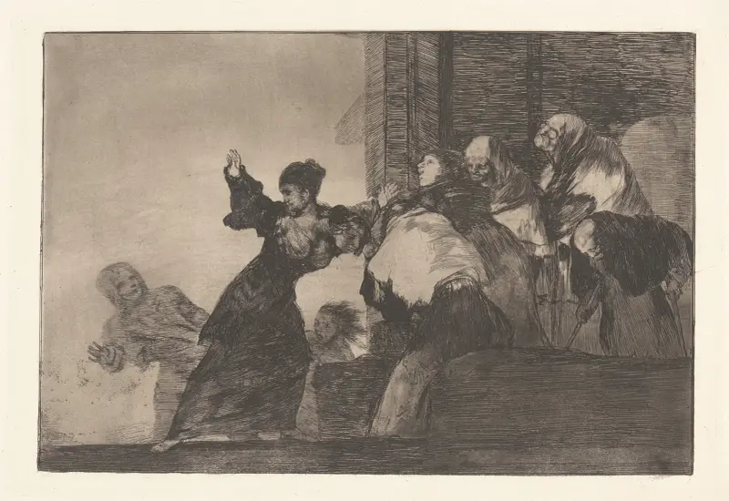 Två huvuden är bättre än ett [Stackars dårskap] (Disparate Pobre) av Francisco de Goya