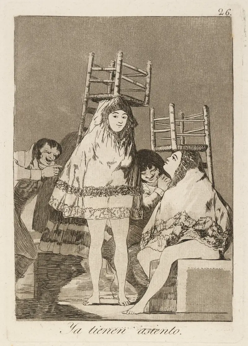 Ya tienen asiento. (They’ve already got a seat.) av Francisco de Goya