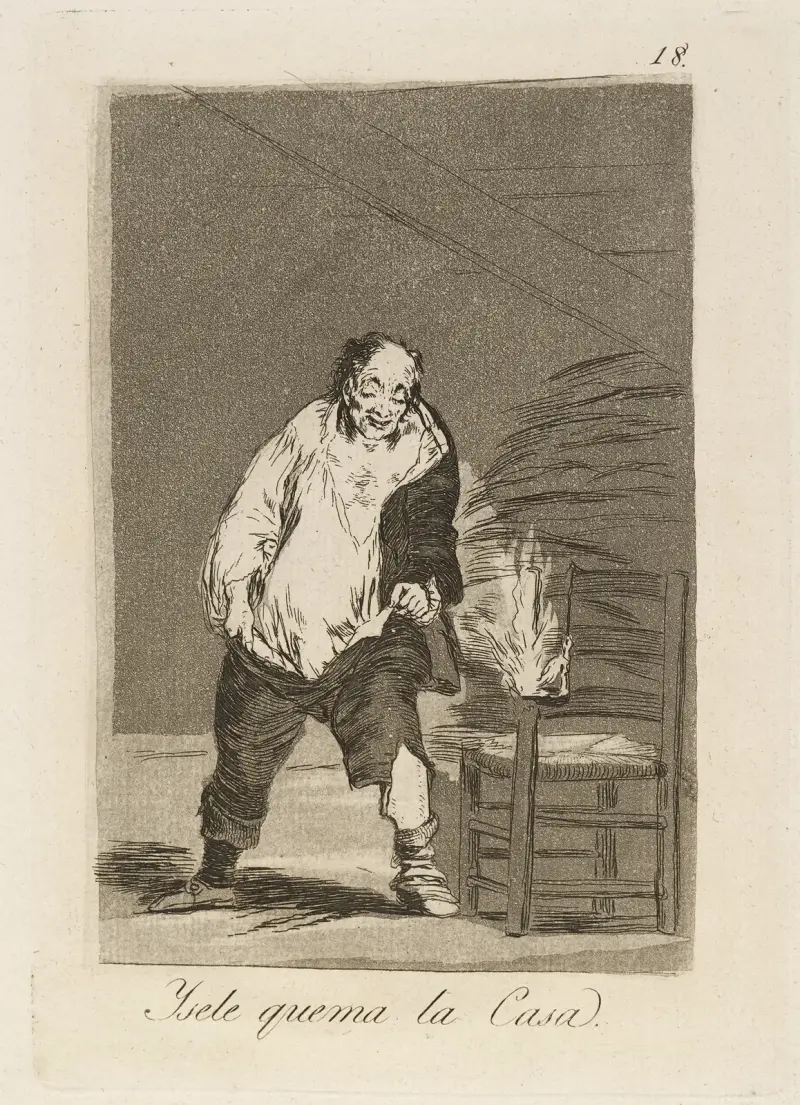 Ysele quema la Casa. (And his house is on fire.) av Francisco de Goya