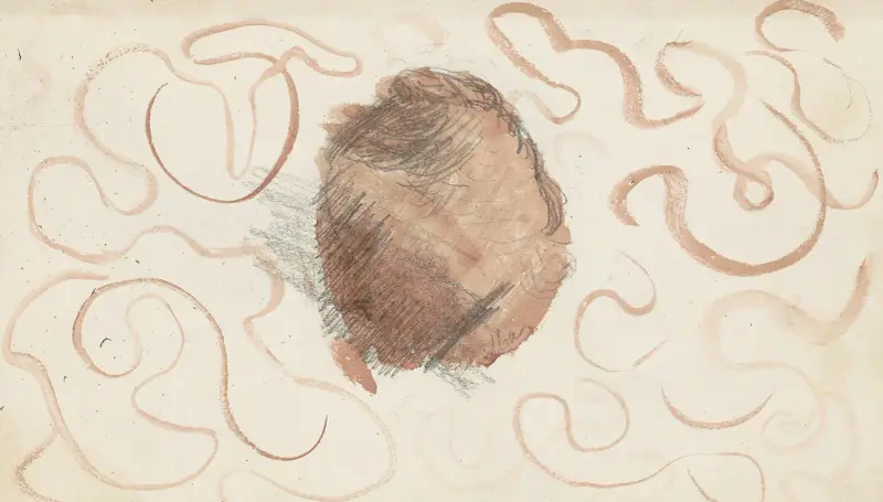 Kugel umgeben von geschwungenen Linien von Julie de Graag