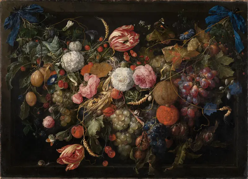 Girland med blommor och frukter av Jan Davidsz de Heem