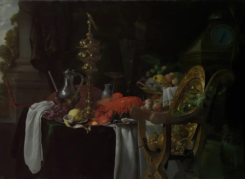 Stillleben; eine Bankettszene von Jan Davidsz de Heem