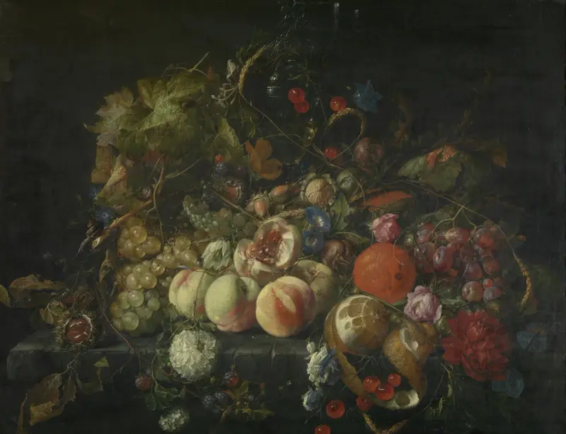 Stilleben med blommor och frukt, 1670 av Cornelis de Heem