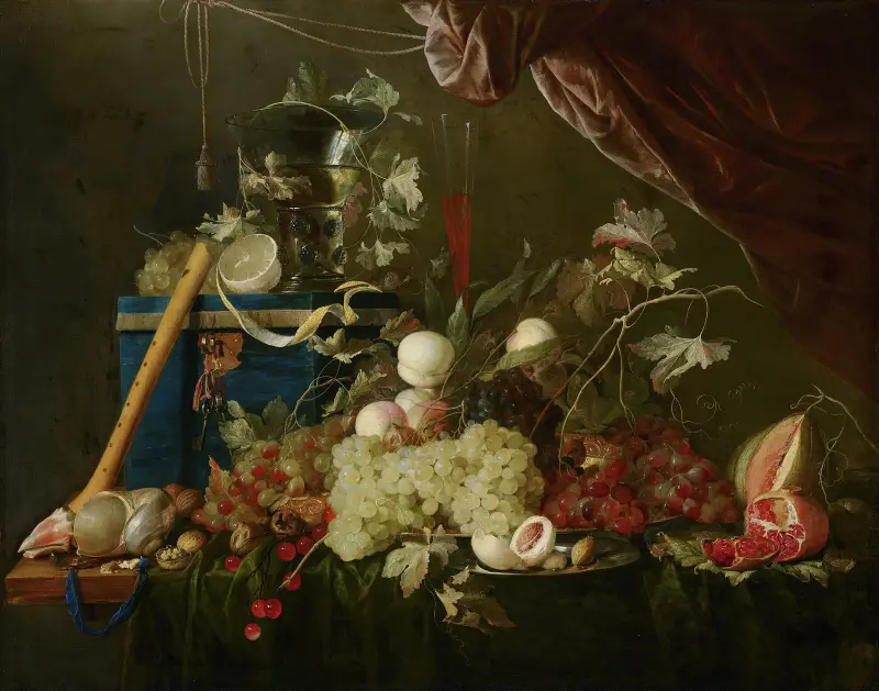 Sumptuous Fruit Still Life with Jewellery Box av Jan Davidsz de Heem