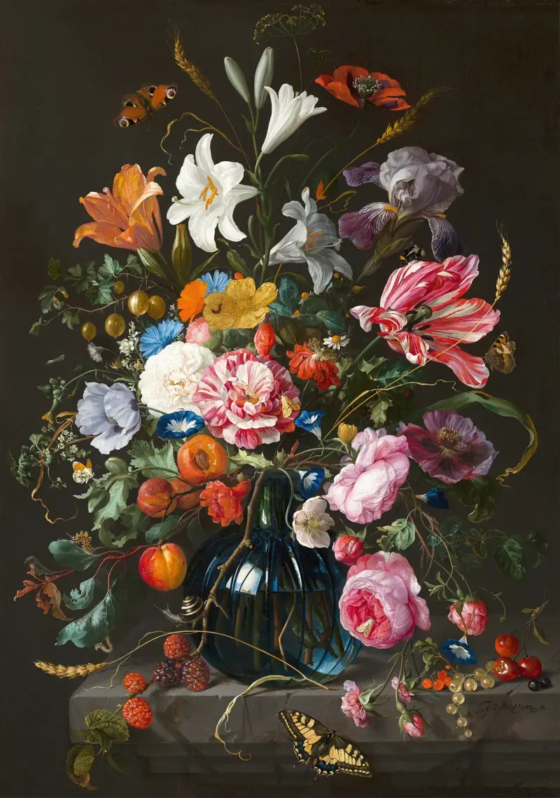 Květinová váza, 1670, Jan Davidsz de Heem