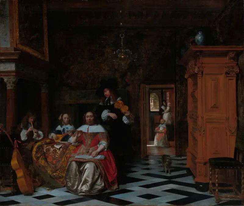 Familj som musicerar av Pieter De Hooch