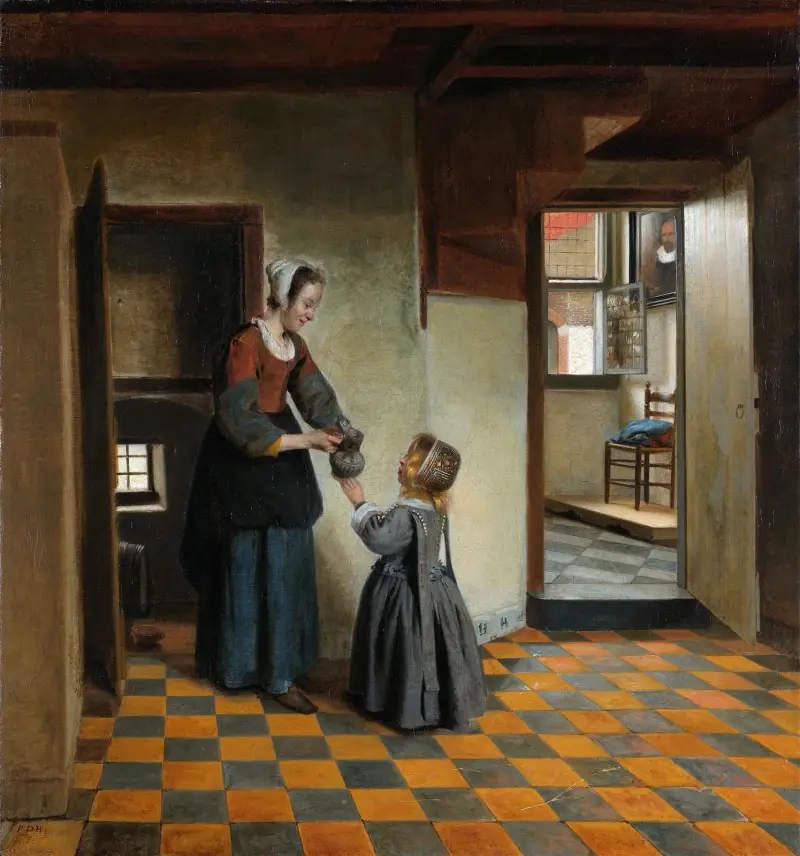Kvinna med ett barn i ett skafferi av Pieter De Hooch