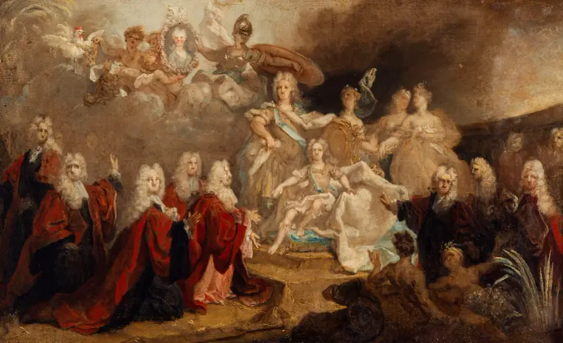 Allegori över förlovningen mellan Ludvig XV och infantinnan Marie-Anne-Victoire av Spanien (1722), 1722 – nr 2 av Nicolas de Largillière