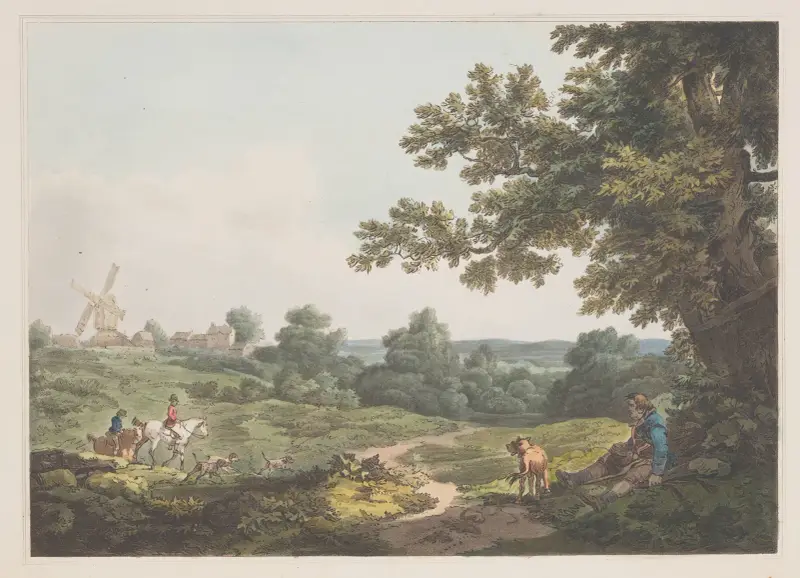 Vy från Chigwell Row, Essex av Philip James de Loutherbourg