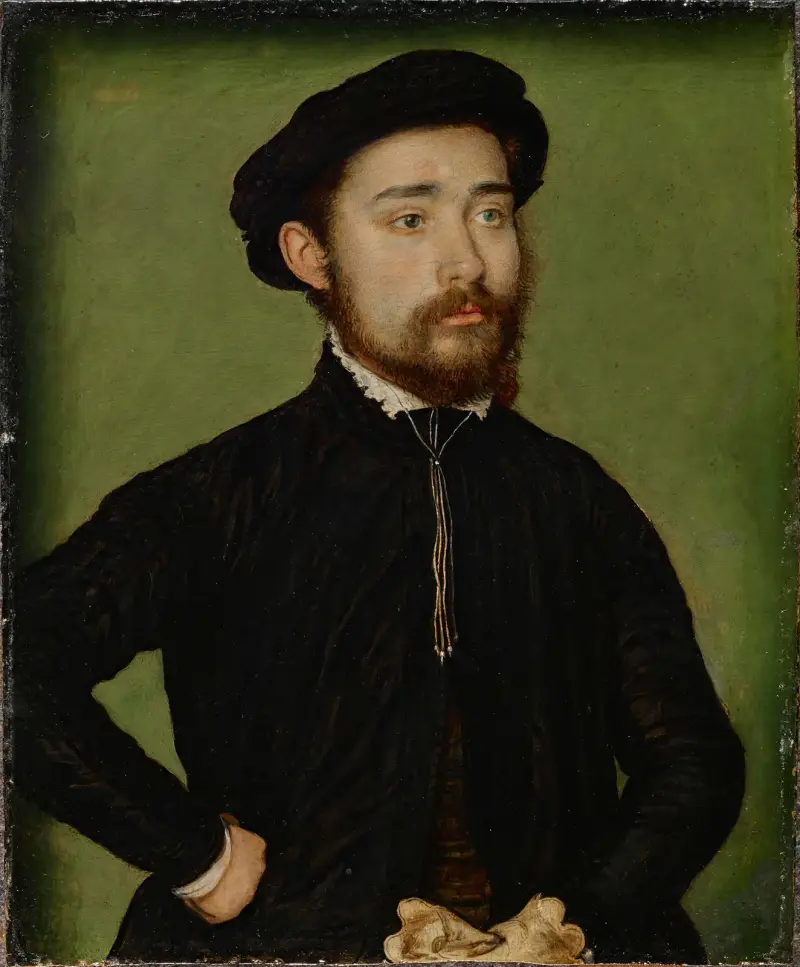 Porträtt av en man med handske av Corneille de Lyon