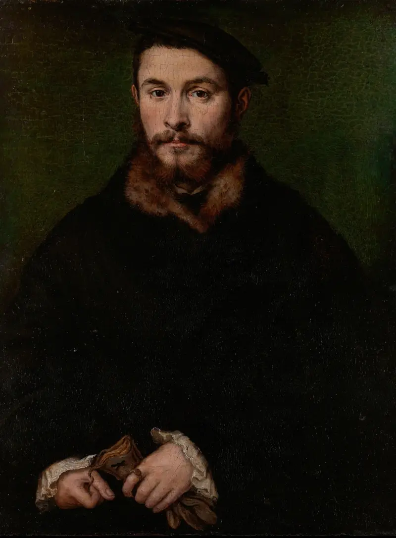 Porträtt av en man med handskar, 1535 av Corneille de Lyon