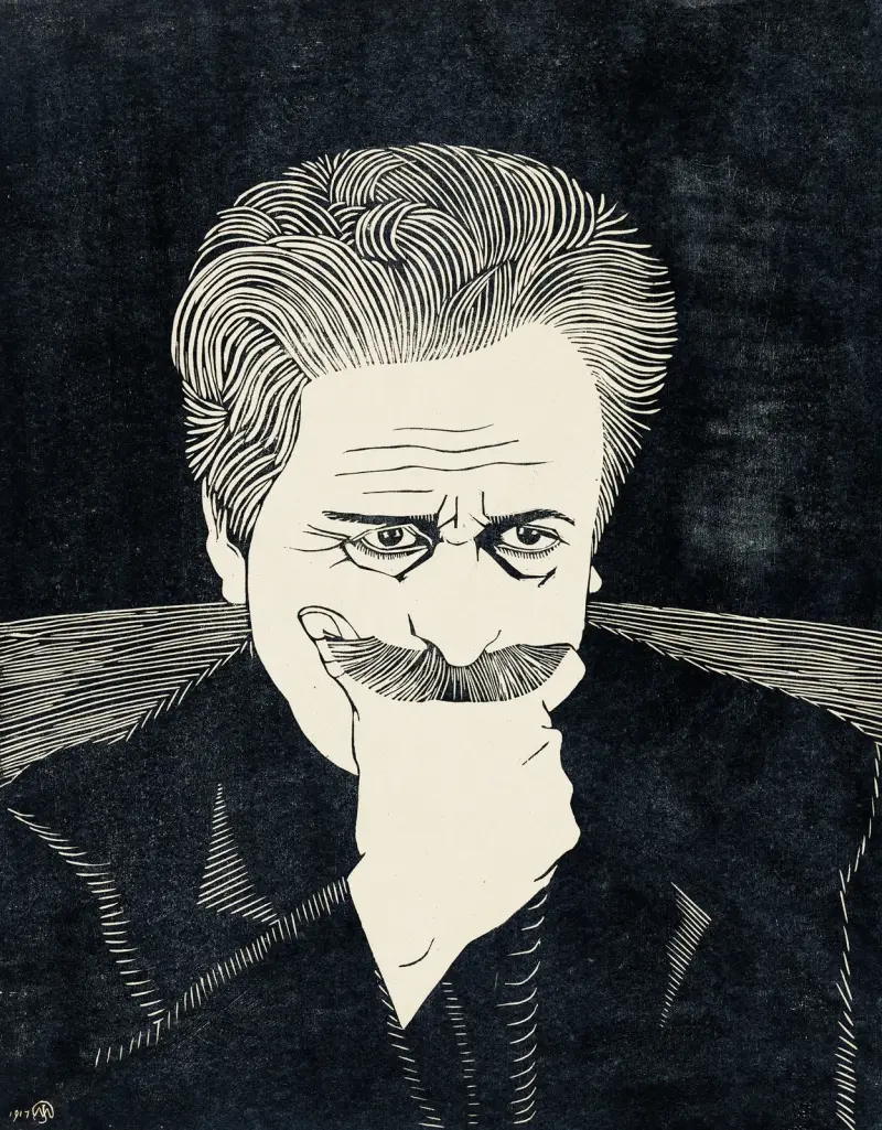Autoportret z dłonią na wąsach, Samuel Jessurun de Mesquita