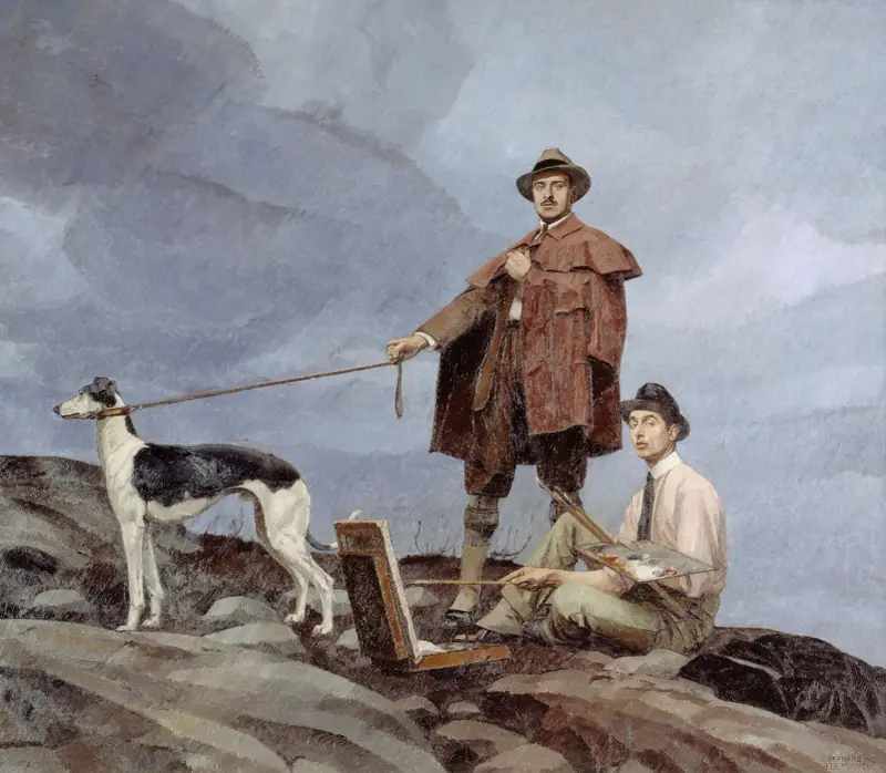 Dunoyer de Segonzac och Boussingault målar av Bernard Boutet de Monvel