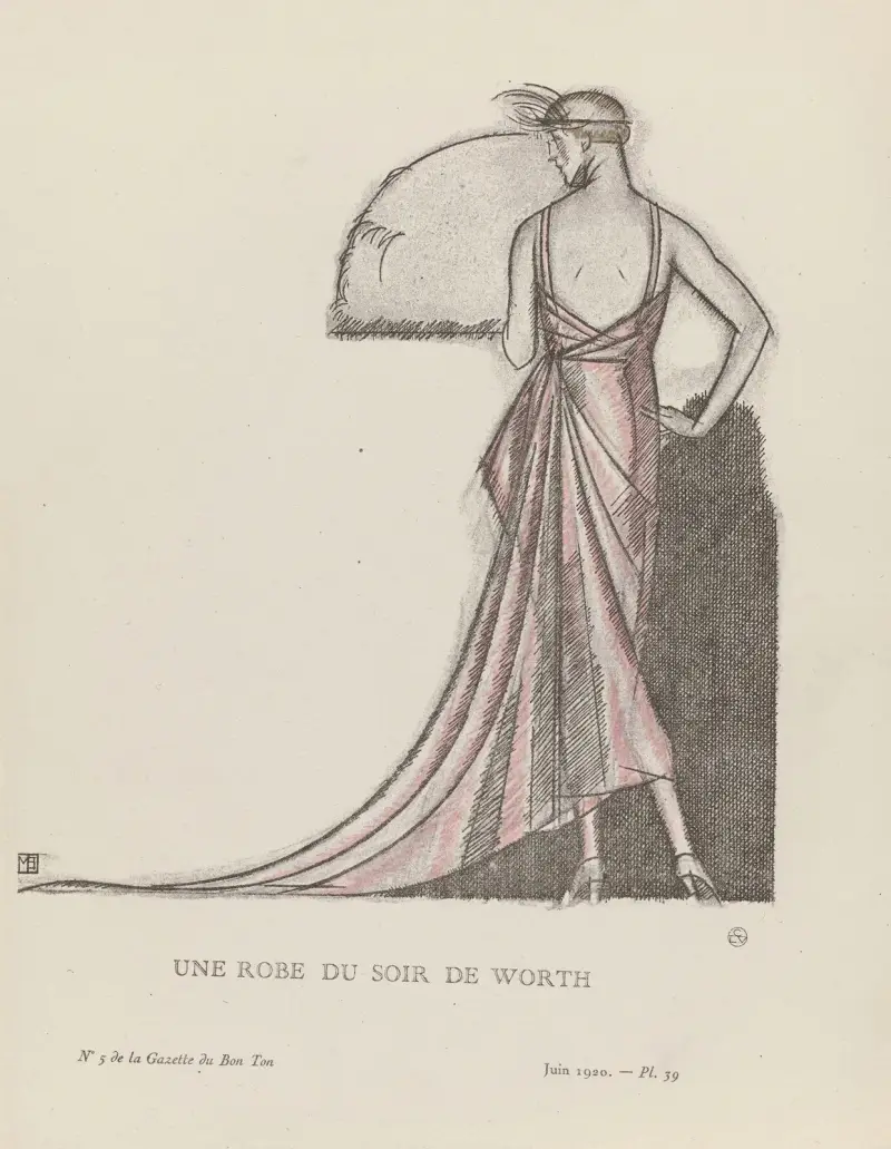 Une robe du soir de Worth, 1920 – nr 1 av Bernard Boutet de Monvel
