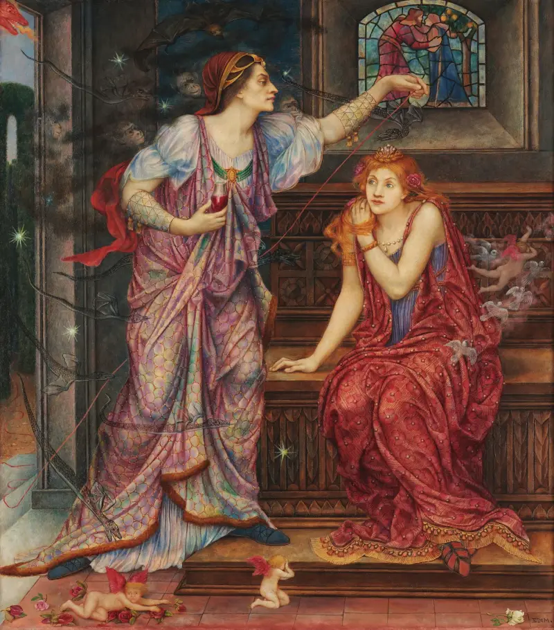 Königin Eleanor und die schöne Rosamund von Evelyn De Morgan
