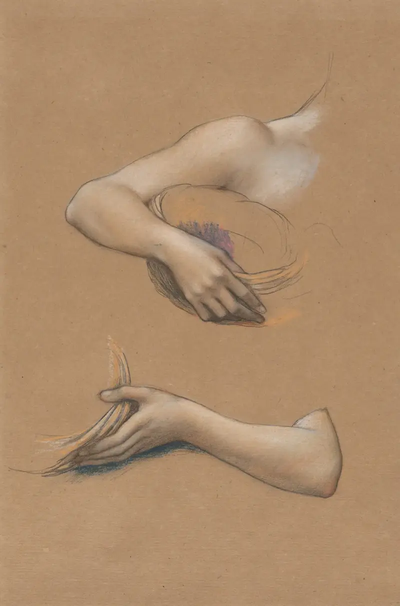 Studie av armar för ”Höstens kadens”, 1905 – nr 2 av Evelyn De Morgan