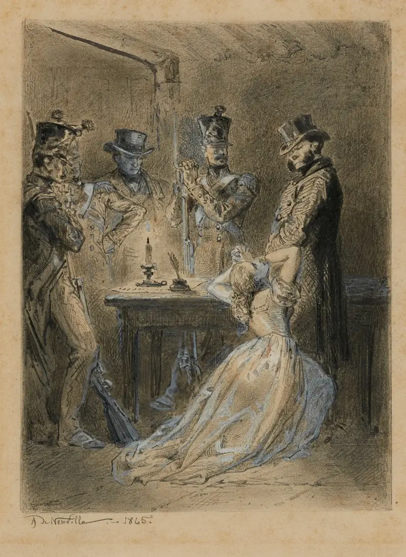 Fantine aux pieds de Javert av Alphonse Marie de Neuville
