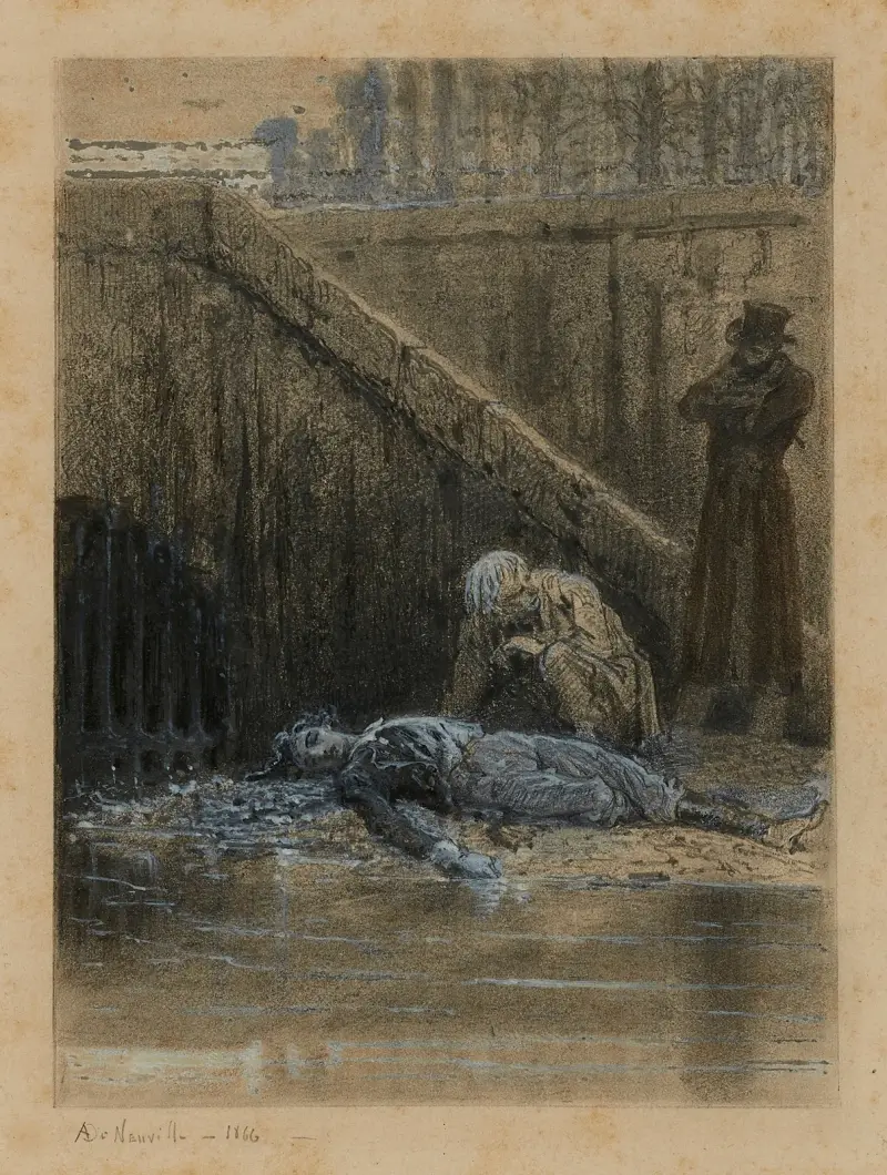 Das Seine-Ufer – Marius scheint für jemanden, der sich auskennt, tot zu sein von Alphonse Marie de Neuville
