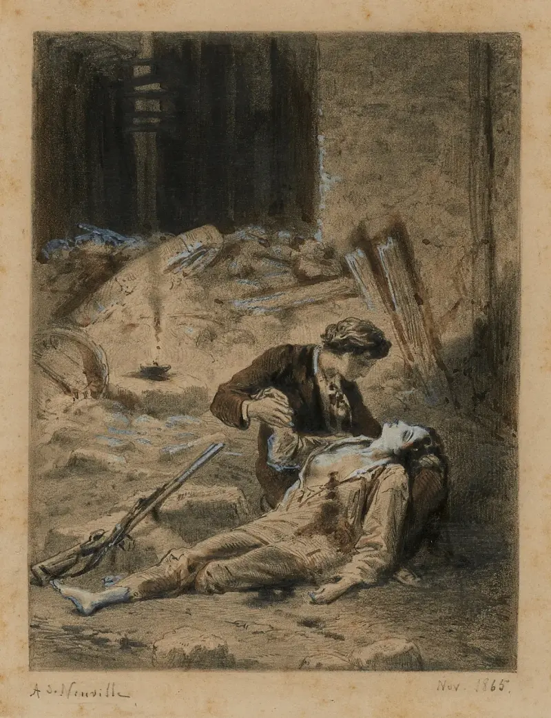 Eponines död – dödsångesten efter livets ångest av Alphonse Marie de Neuville
