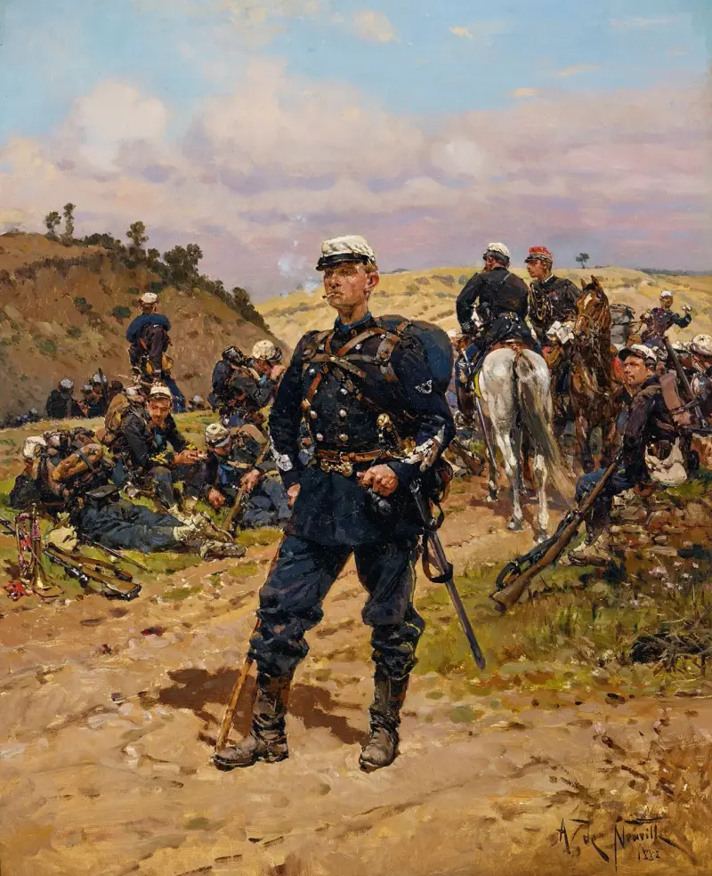 Sergeantmajor vid fotskyttejägarna av Alphonse Marie de Neuville