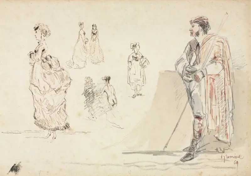 Figurstudier av Alphonse Marie de Neuville