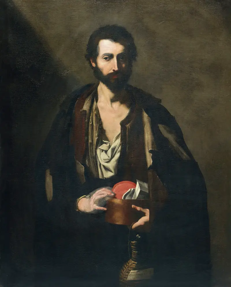 Philosoph mit Weinflasche von Jusepe de Ribera