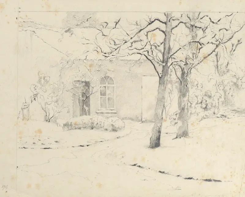 The Garden in Winter, 1917 av Rodolphe De Saegher